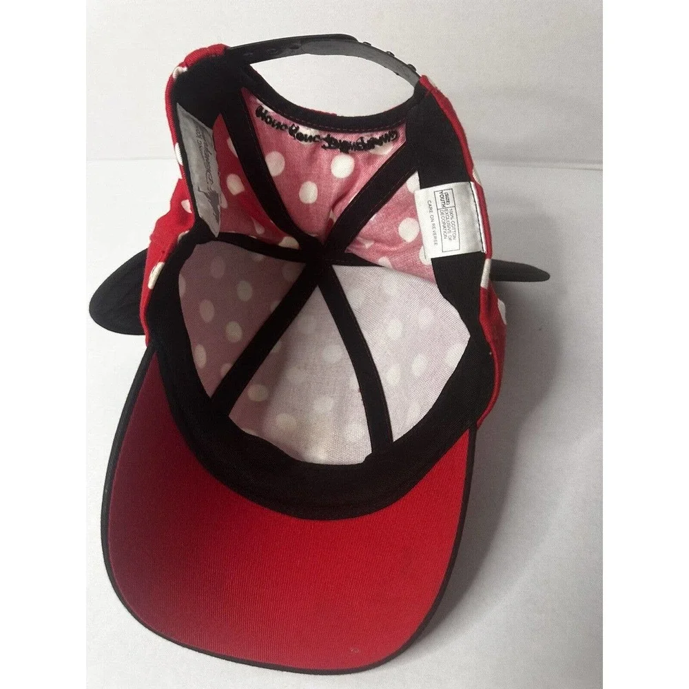 Youth Minnie Mouse Polka Dot Ears Snapback Hat Cap UNIQUE Hong Kong Disneyland